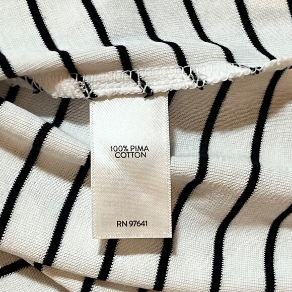 J Jill White/Black M Pima Tank – Breezy Minimalist Nautical Coastal Core - Picture 10 of 10